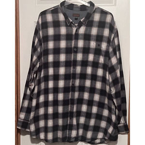 Northwest Territory Men's Blue Tan‎ Check Flannel Long Sleeve Shirt Size 4XLT